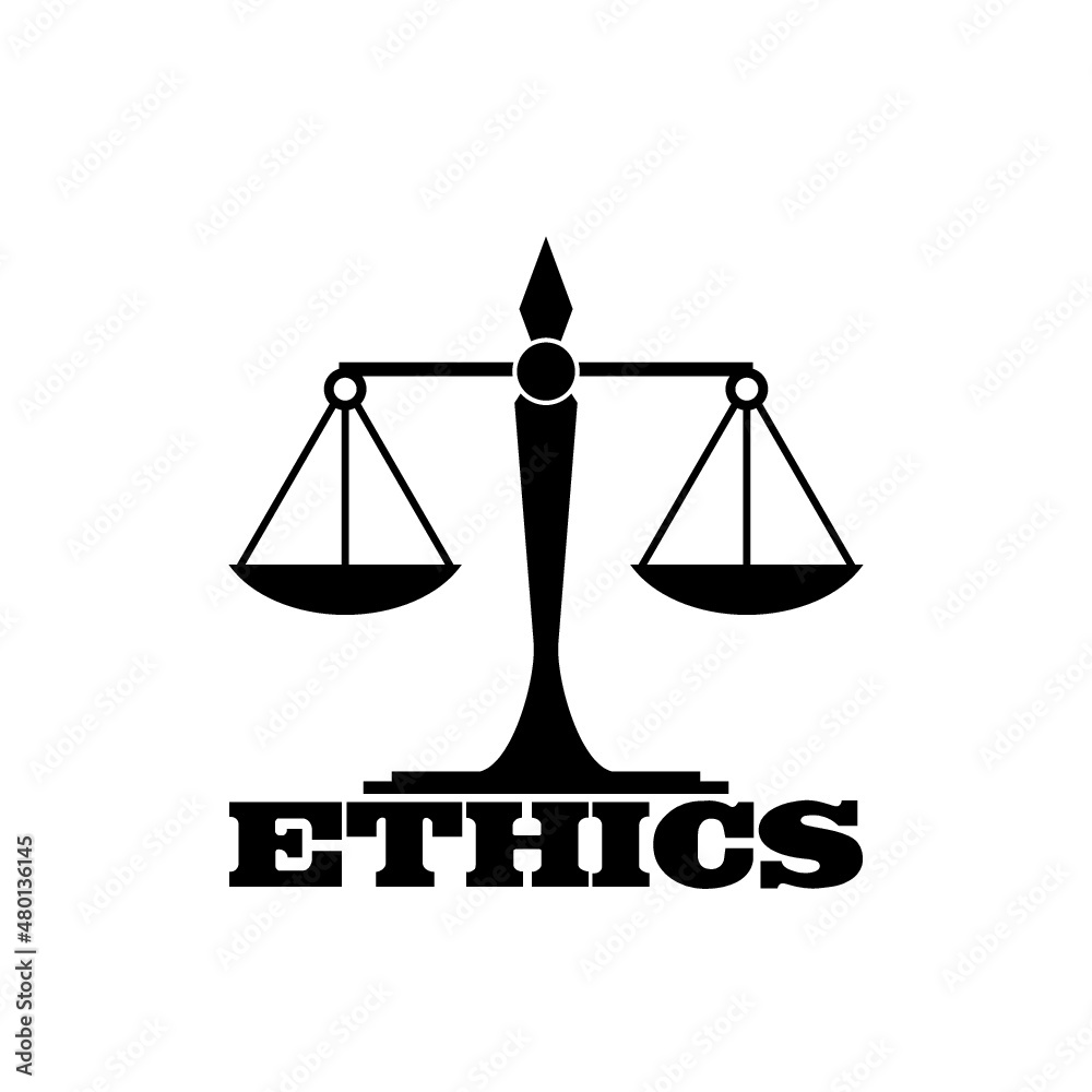 Ethics icon for graphic design isolated on white background Ethics icon for graphic design isolated on white background