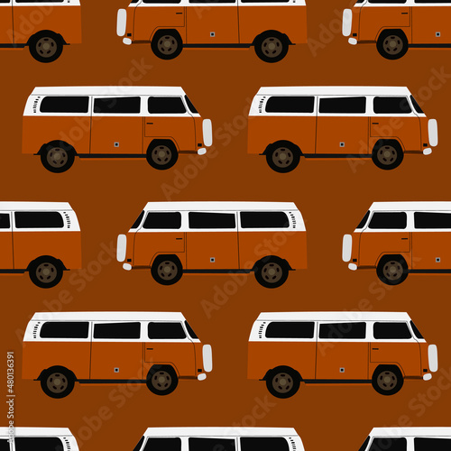 Cute vintage cars Vector ilustration seamless patern with.Great for textile,fabric,wrapping paper,and any print.