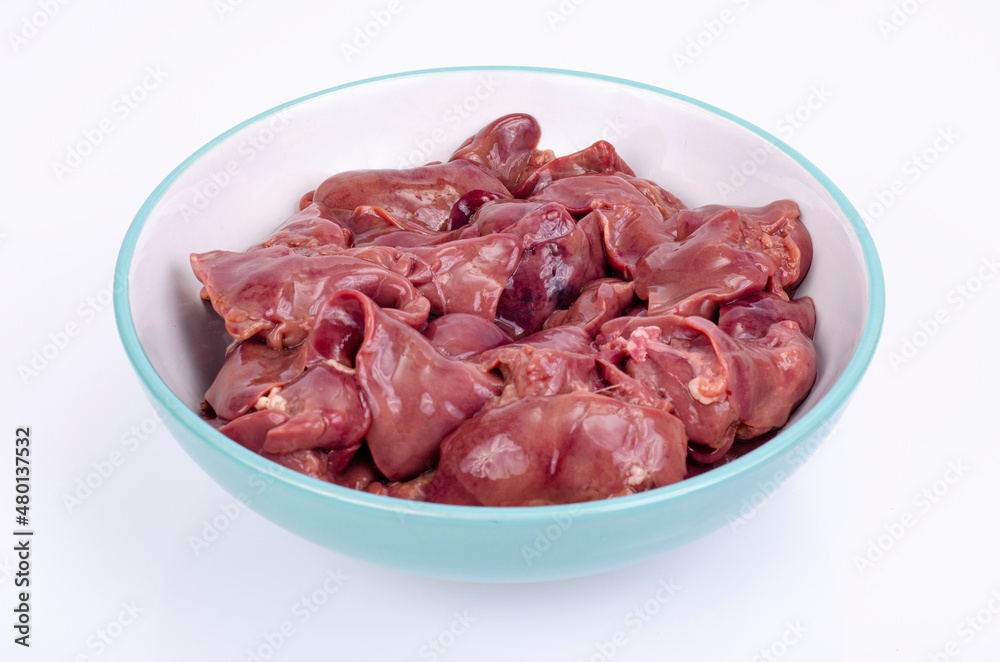 Healthy offal. Raw chicken liver. Studio Photo Healthy offal. Raw chicken liver. Studio Photo