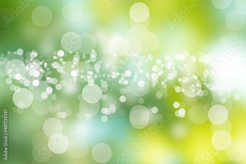 Abstract bokeh background green and white