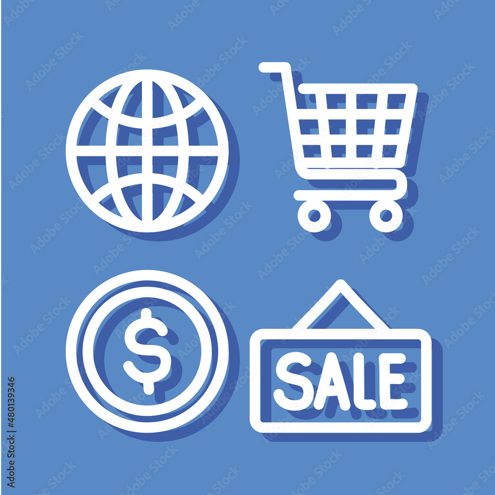 electronic commerce linear icons electronic commerce linear icons