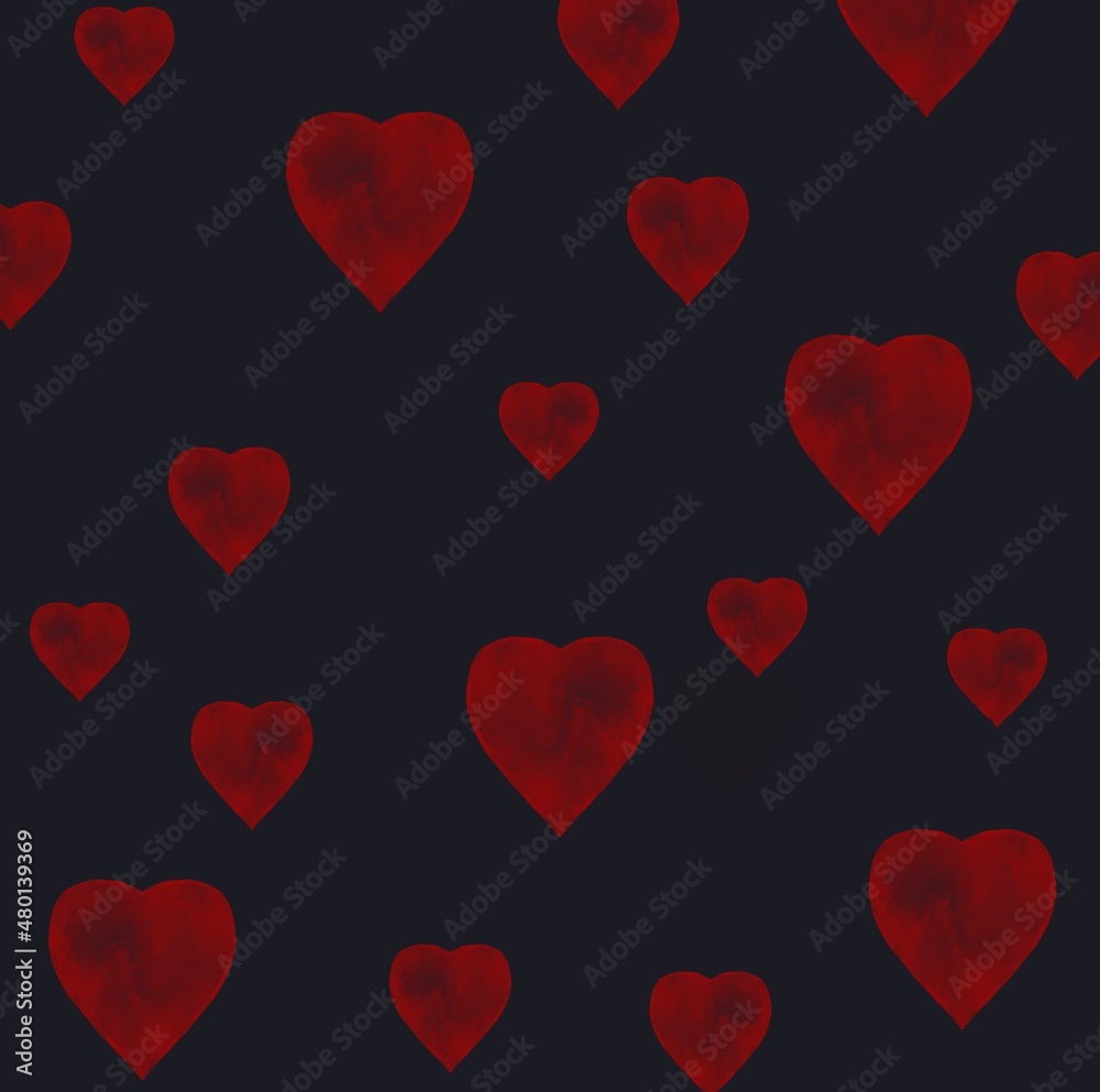 red background
Seamless pattern with hearts 