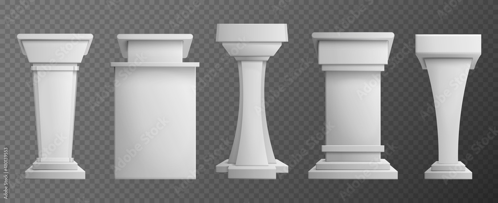 White Realistic Tribune Transparent Set White Realistic Tribune Transparent Set