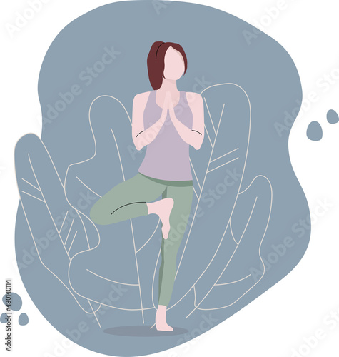 Beautiful girl doing yoga