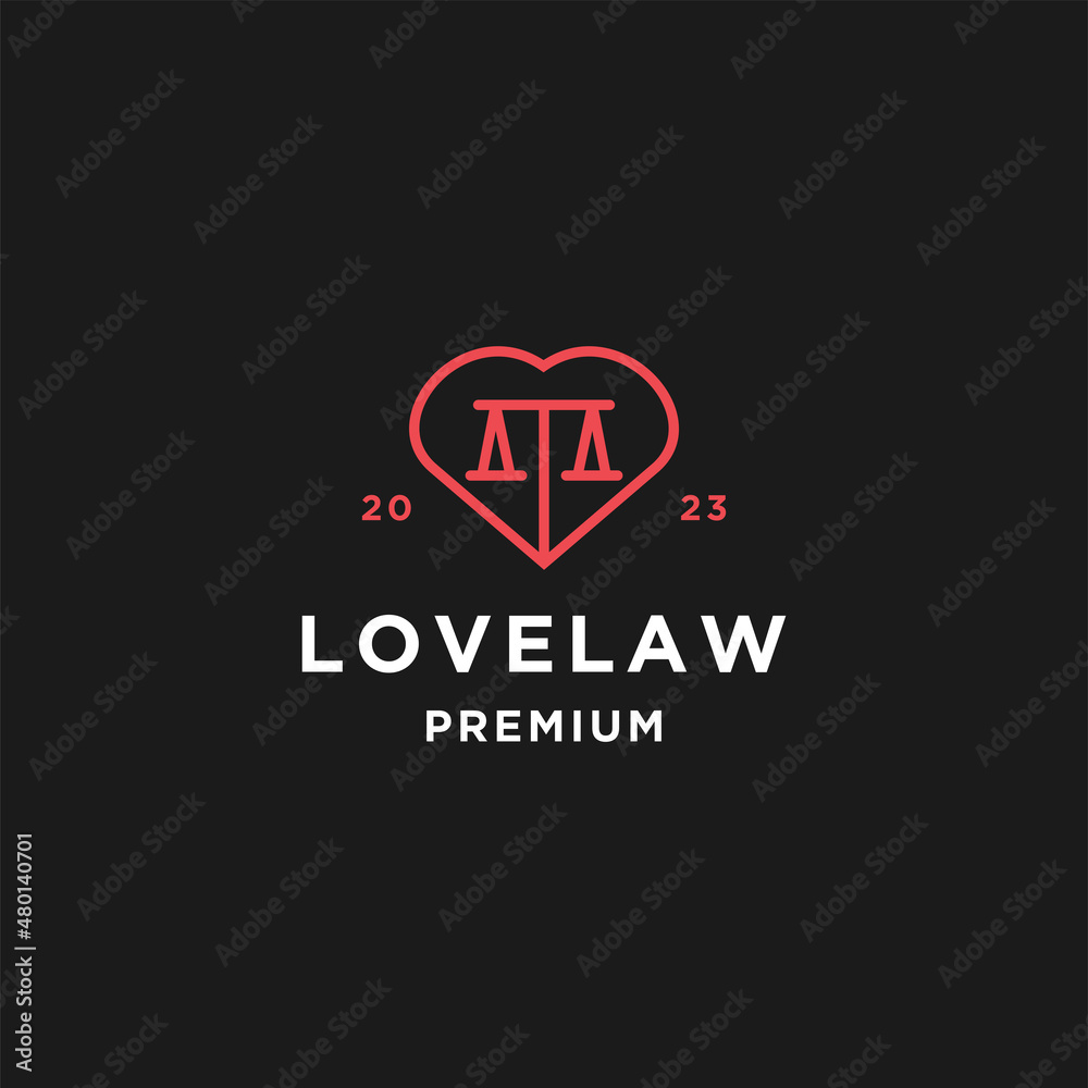 Love Law Logo icon design template