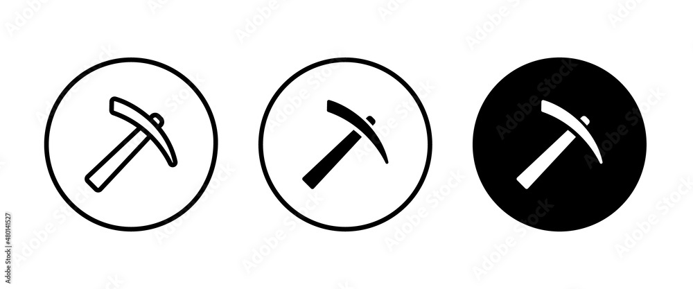 mining tool pickaxe, Mining, Hammer icon sign, symbol, logo, illustration, editable stroke, flat design style isolated on white mining tool pickaxe, Mining, Hammer icon sign, symbol, logo, illustration, editable stroke, flat design style isolated on white