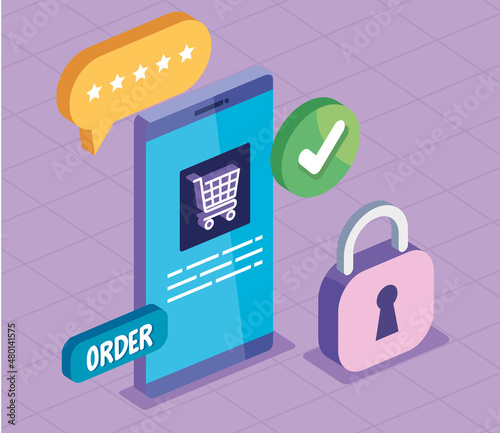 smartphone and ecommerce icons