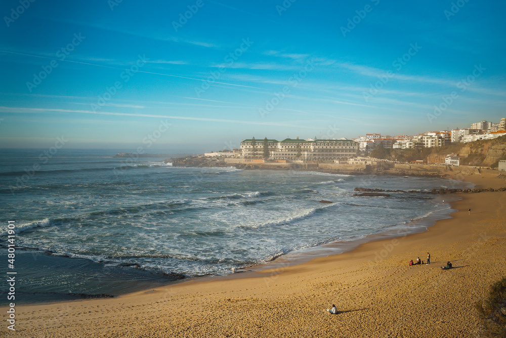 Beautiful South Beach in Ericeira, north from Lisbon, Portugal