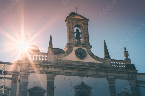 Historic entrance to the old town known as Arco da vila, Faro, Algarve, Portugal