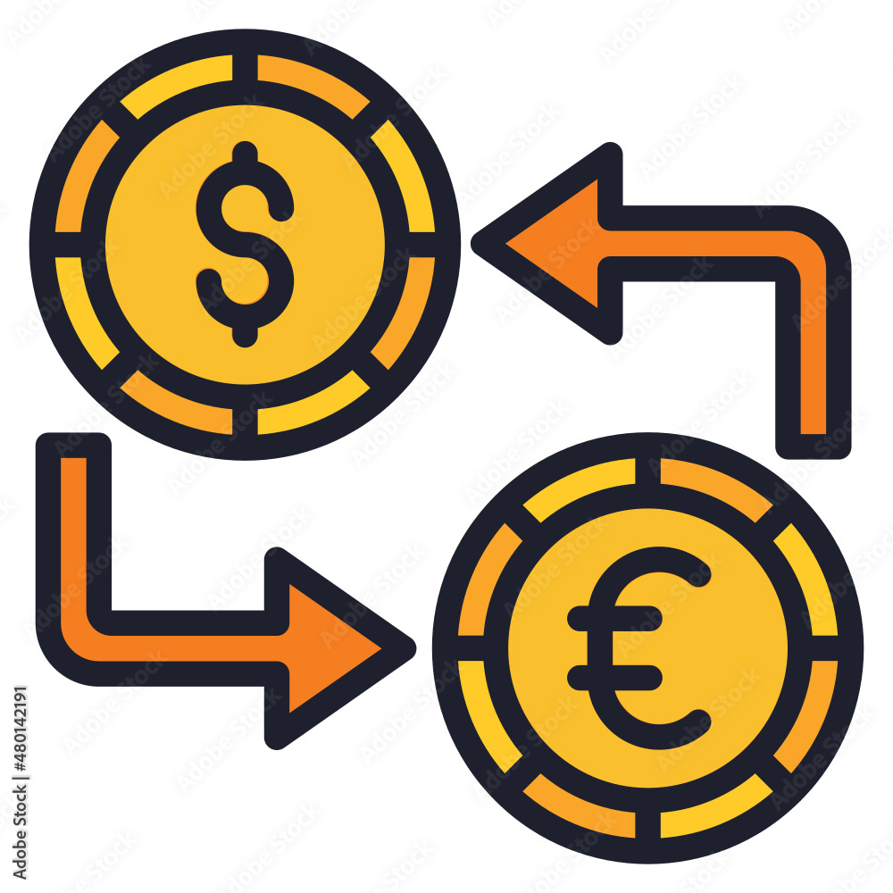 Exchange filled line color icon Exchange filled line color icon