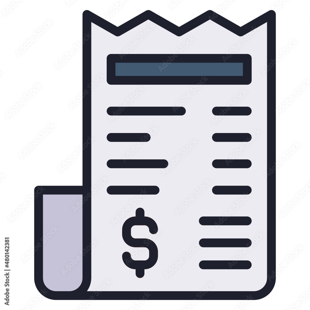 Invoice filled line color icon Invoice filled line color icon