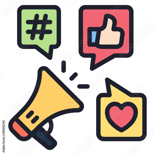 Marketing filled line color icon
