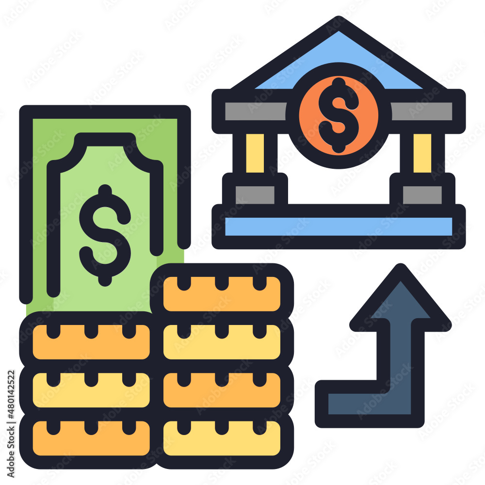 Save Money filled line color icon Save Money filled line color icon