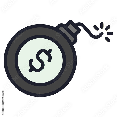 Debt filled line color icon