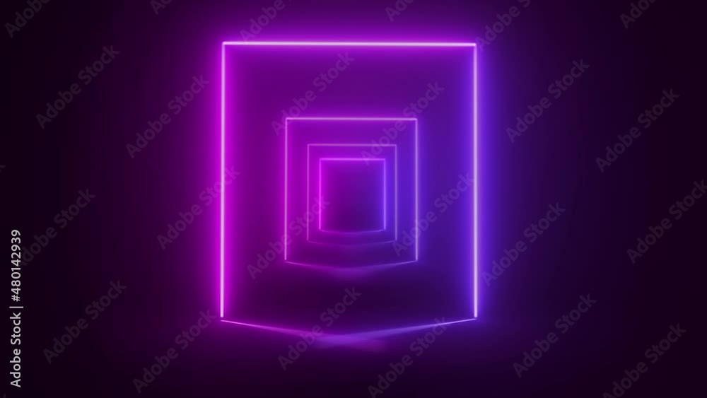 Abstract geometric background with neon tunnel bright lines arches, looped animation. High quality 4k footage Abstract geometric background with neon tunnel bright lines arches, looped animation. High quality 4k footage