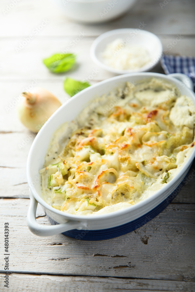 Homemade onion and cauliflower bake with cheese Homemade onion and cauliflower bake with cheese