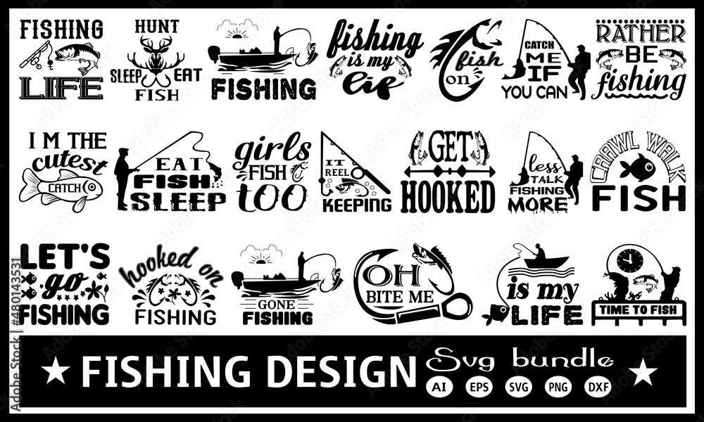 Fishing svg bundle