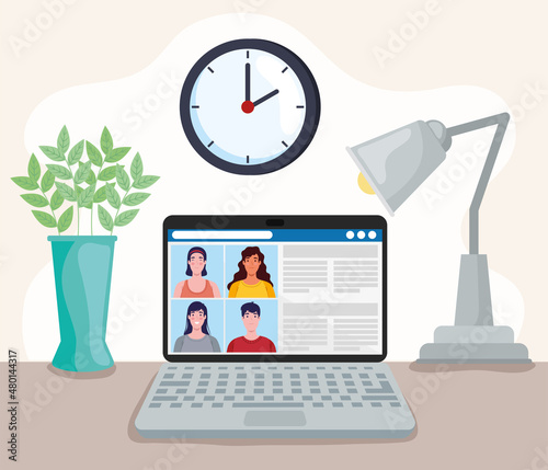 laptop with video conference