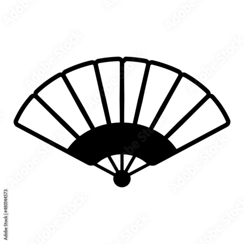 Chinese Hand Fan Concept Vector Icon Design, Traditional Chinese Culture Symbol, Year of the Tiger 2022 Sign, China Travel Guide Stock Illustration