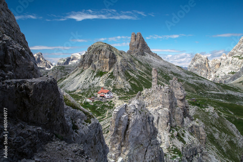 Quadro em tela Monte Paterno alpine via ferrrata gallery in Trentino Dolomite, Italy