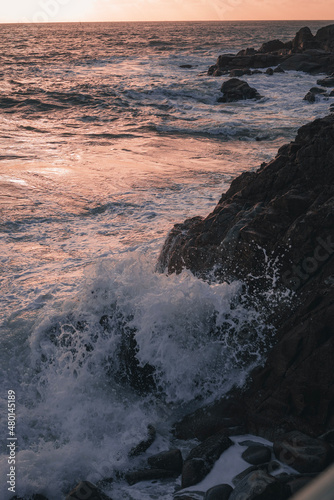 Fotografie, Obraz Grandes vagues déchainées sur la cote Atlantique