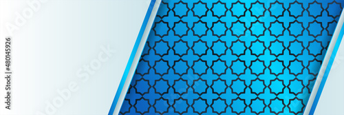 Luxury ramadan background with blueish arabesque pattern arabic islamic east style. Decorative design for print, poster, cover, brochure, flyer, banner.