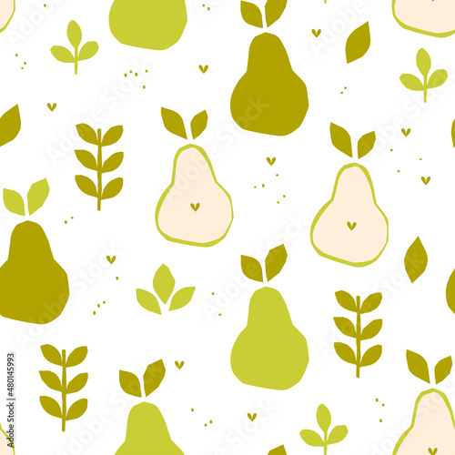 Seamless pattern with pears