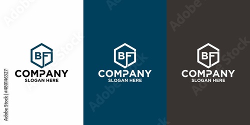 Initial letter BF logo vector design template