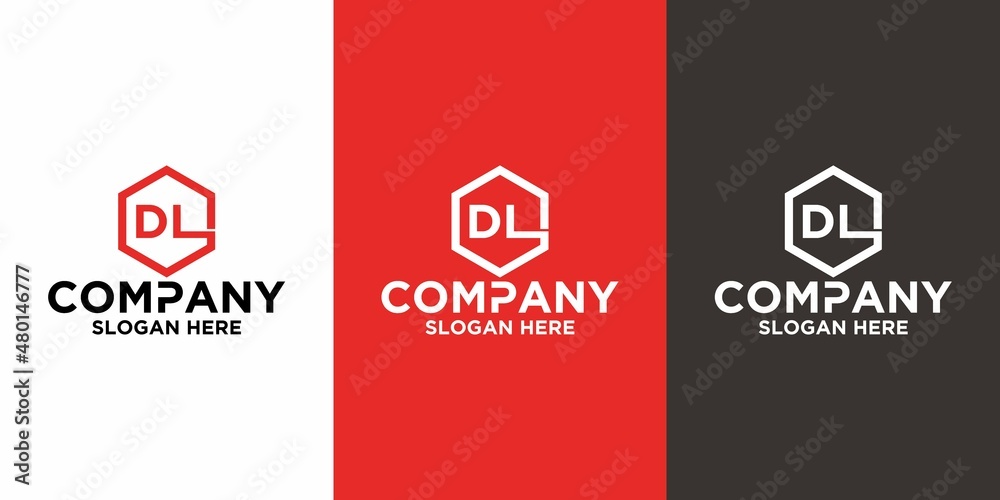 Initial letter D L logo vector design template - obrazy, fototapety, plakaty 