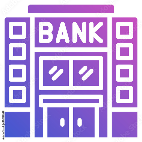 Bank flat gradient icon