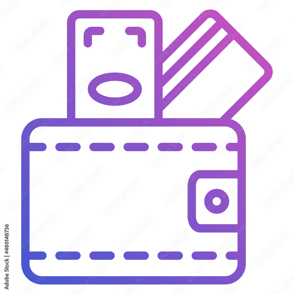 Wallet line gradient icon Wallet line gradient icon