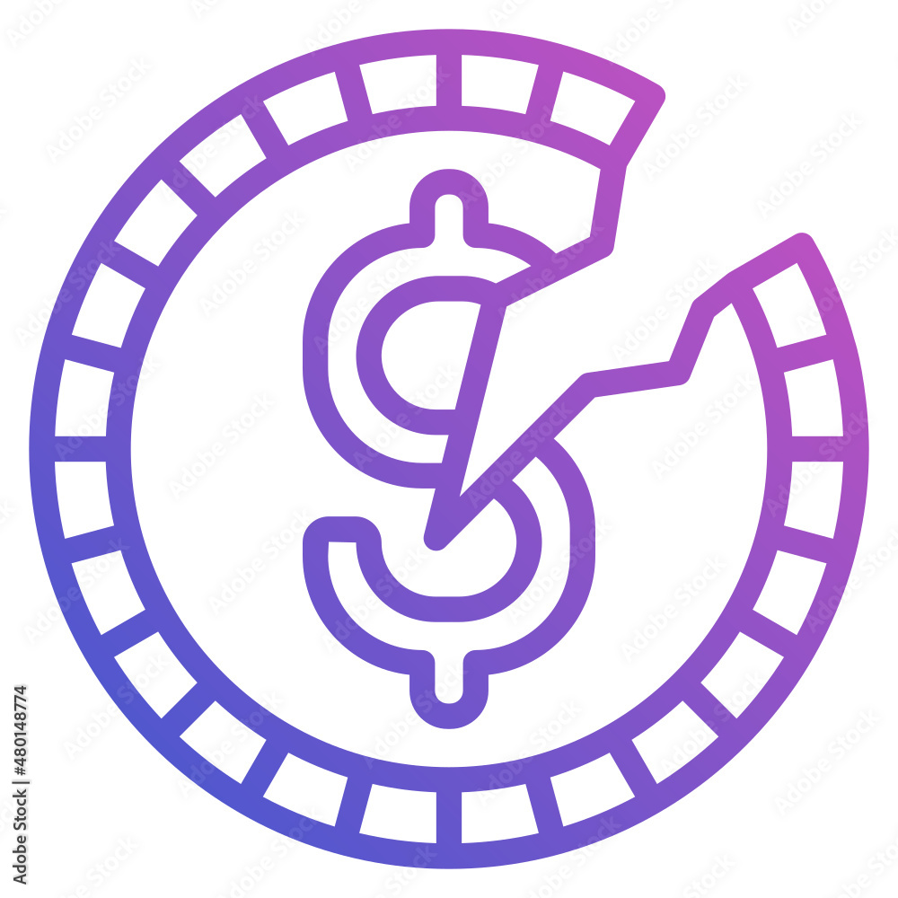 Crisis line gradient icon Crisis line gradient icon