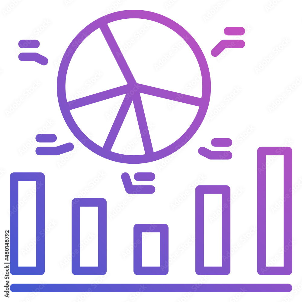 Statistic line gradient icon Statistic line gradient icon