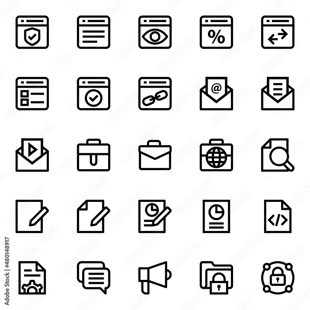 Outline icons for seo and marketing. Outline icons for seo and marketing.