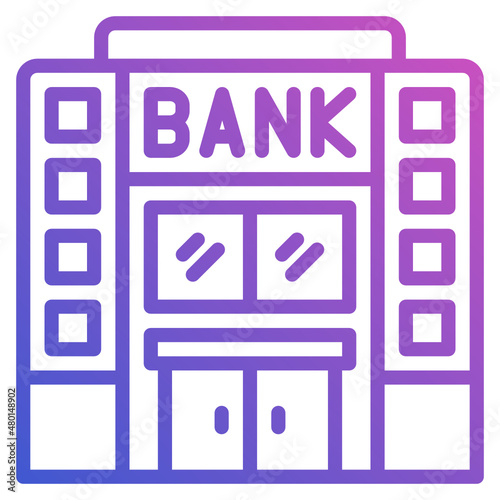 Bank line gradient icon