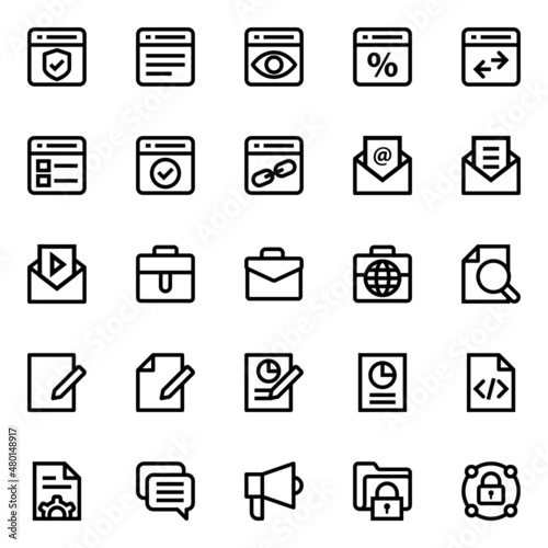 Outline icons for seo and marketing.
