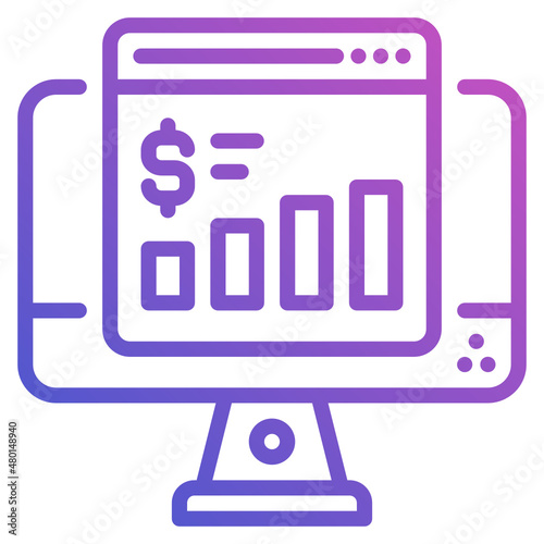 Data Analytic line gradient icon