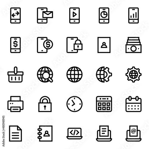 Outline icons for seo and marketing.
