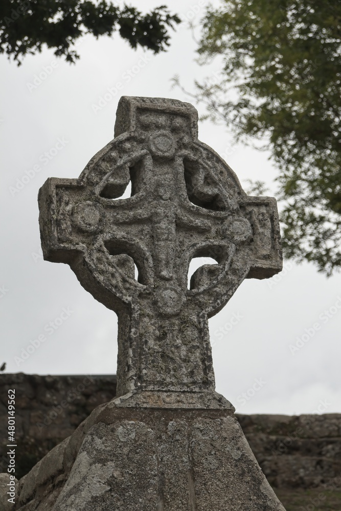 celtic cross on a graveyard