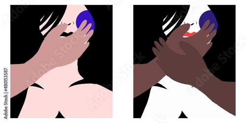 Stop woman violence. illustration discrimination against women