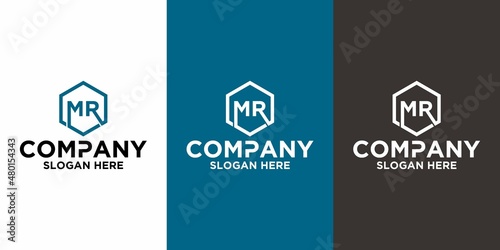 Initial letter MR logo vector design template