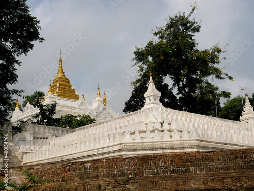 Burmese temple near the Mangun, Myanmar, Burma