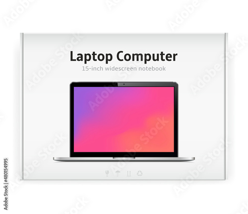 New laptop computer in box