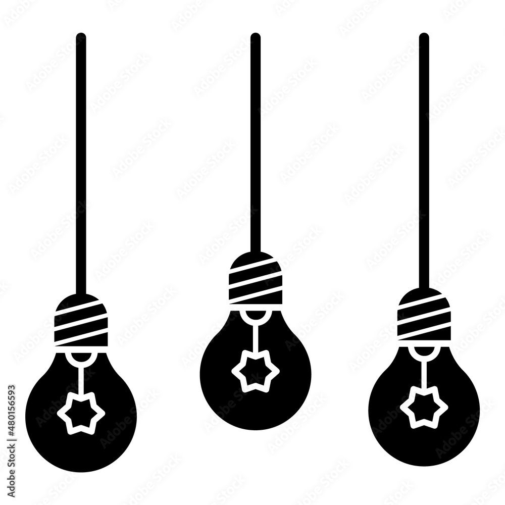 Naklejka premium Lightbulb Glyph Flat Icon Isolated On White Background