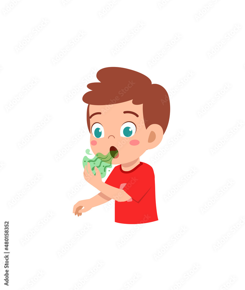 cute little boy check bad breath on mouth cute little boy check bad breath on mouth