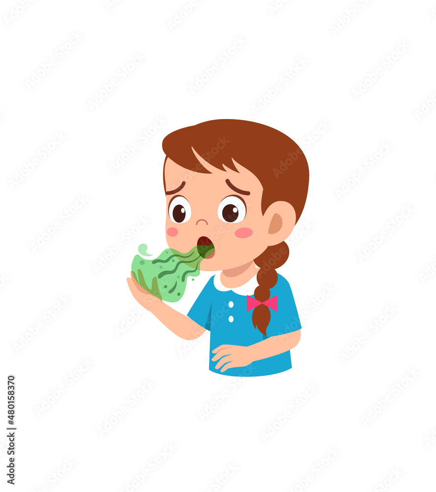 cute little girl check bad breath on mouth cute little girl check bad breath on mouth