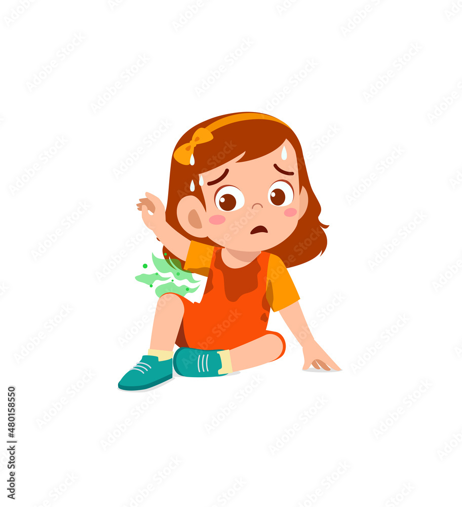 cute little girl have sweaty body and bad smell cute little girl have sweaty body and bad smell