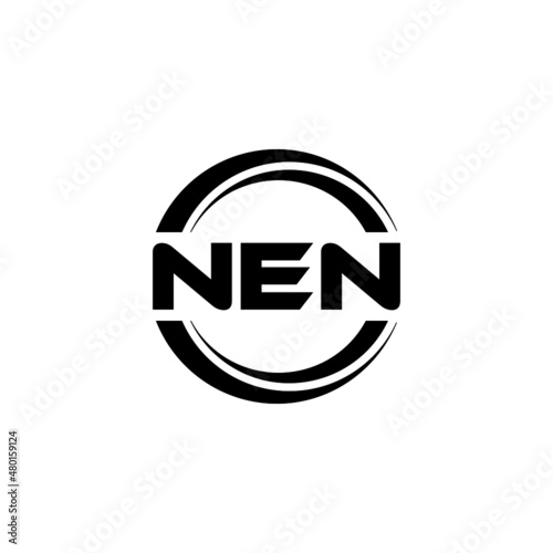 NEN letter logo design with white background in illustrator, vector logo modern alphabet font overlap style. calligraphy designs for logo, Poster, Invitation, etc. photo