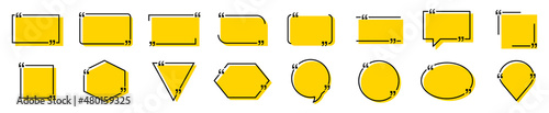Quote vector bubbles for text, speech. Quotation box frames with borders design for comment, title, citation, chat, blog, note, mark and info. Textbox signs for talk, tag, motivation ideas.EPS layout