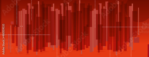 Copertina social, banner, astratto, business, forme geometriche, rosso photo